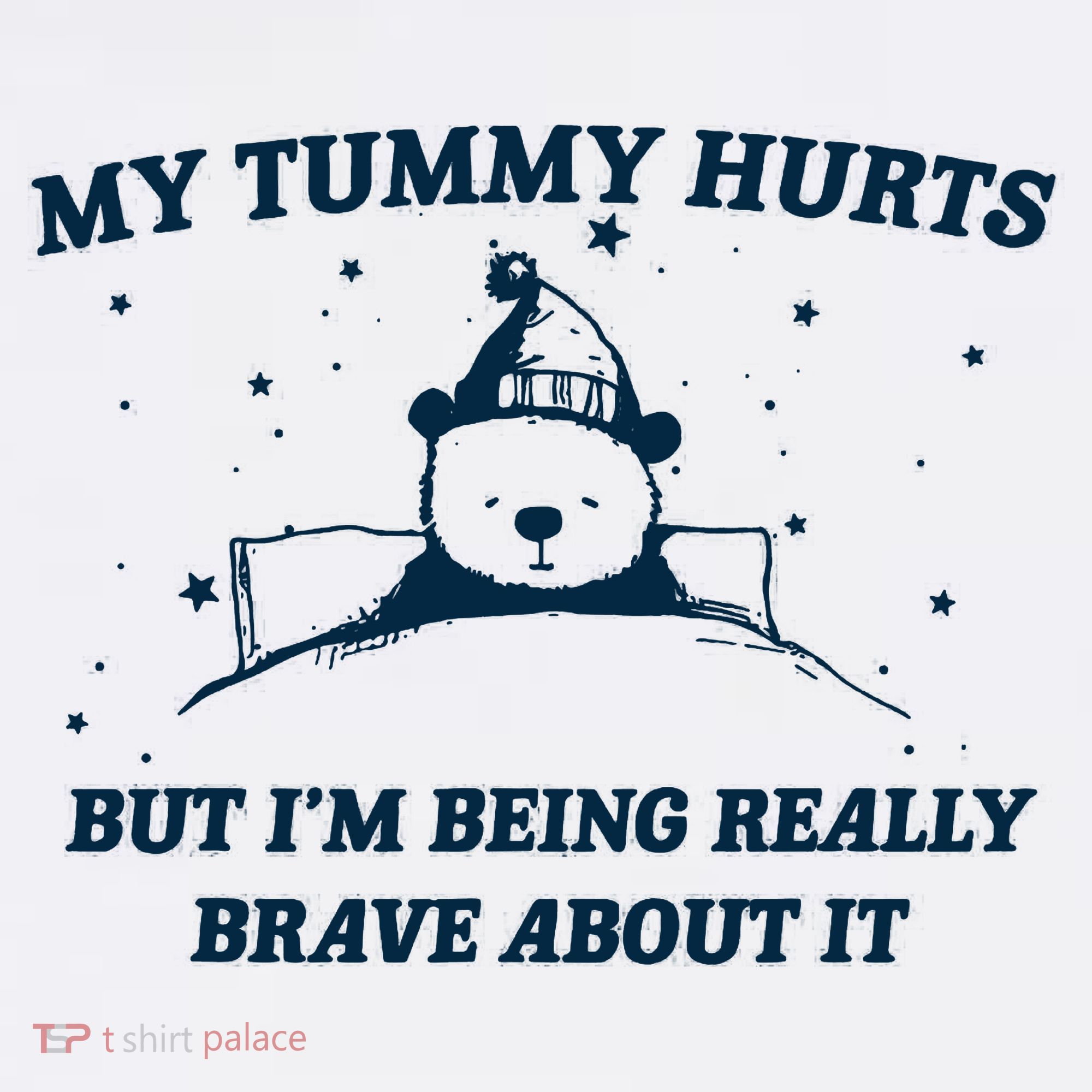 My Tummy Hurts Funny Bear Retro Cartoon Meme Sweatshirt