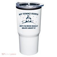My Tummy Hurts Funny Bear Retro Cartoon Meme Tumbler thumb 0