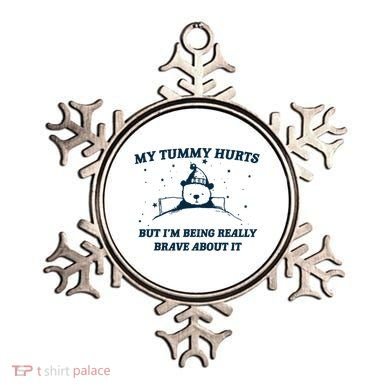 My Tummy Hurts Funny Bear Retro Cartoon Meme Ornament