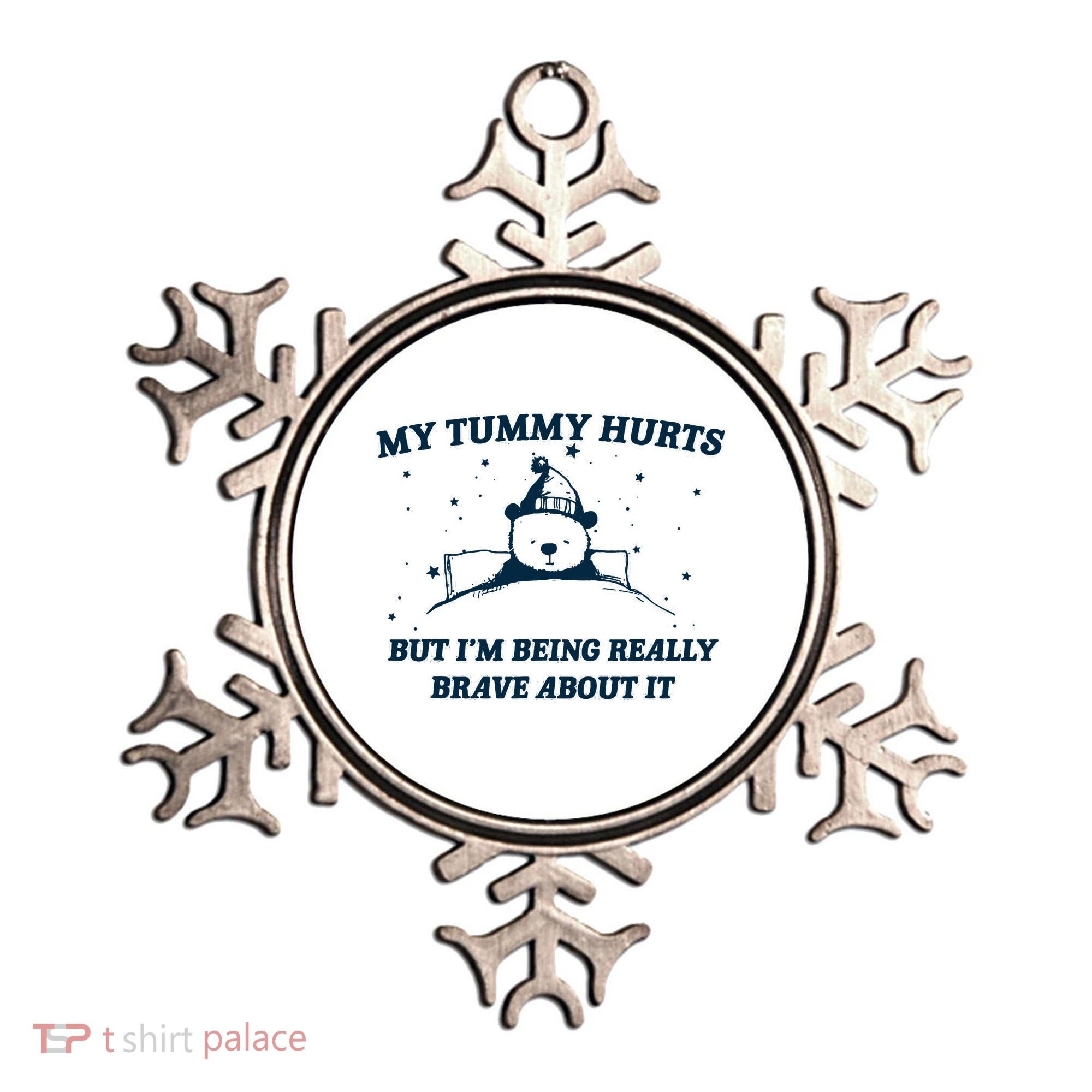 My Tummy Hurts Funny Bear Retro Cartoon Meme Ornament