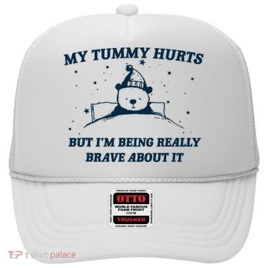 My Tummy Hurts Funny Bear Retro Cartoon Meme Hat
