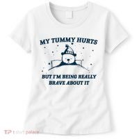 My Tummy Hurts Funny Bear Retro Cartoon Meme Women's T-Shirt thumb 0