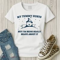 My Tummy Hurts Funny Bear Retro Cartoon Meme Women's T-Shirt thumb 3