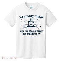 My Tummy Hurts Funny Bear Retro Cartoon Meme Kids T-Shirt thumb 0