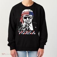 Merica Trump Happy American Flag Women's Sweatshirt thumb 0