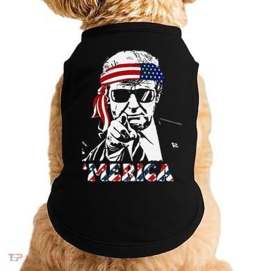 Merica Trump Happy American Flag Doggie Tank