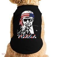 Merica Trump Happy American Flag Doggie Tank thumb 0