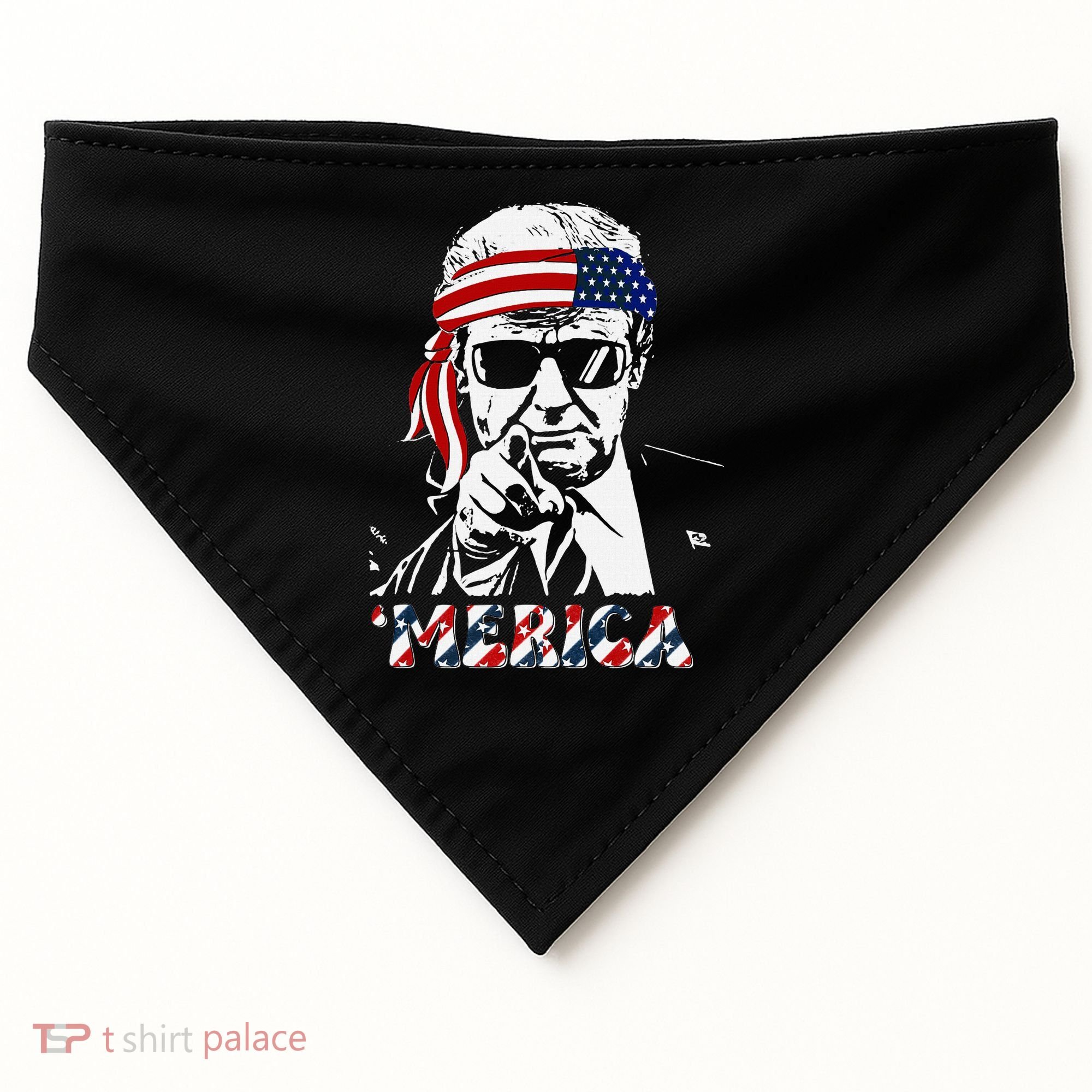 Merica Trump Happy American Flag USA-Made Doggie Bandana