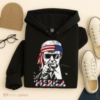 Merica Trump Happy American Flag Hoodie thumb 4