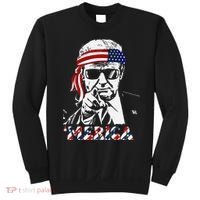 Merica Trump Happy American Flag Sweatshirt thumb 0