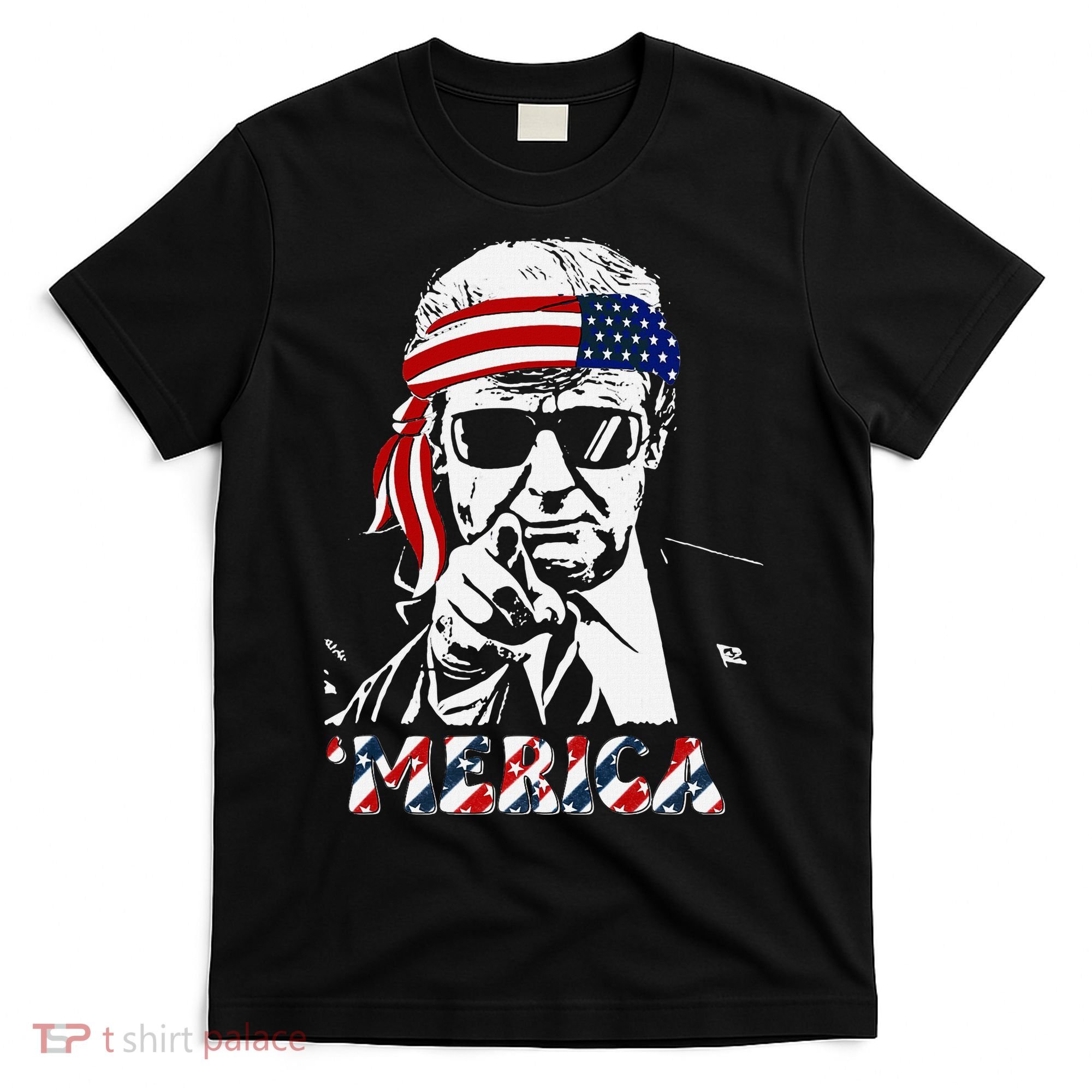 Merica Trump Happy American Flag T-Shirt