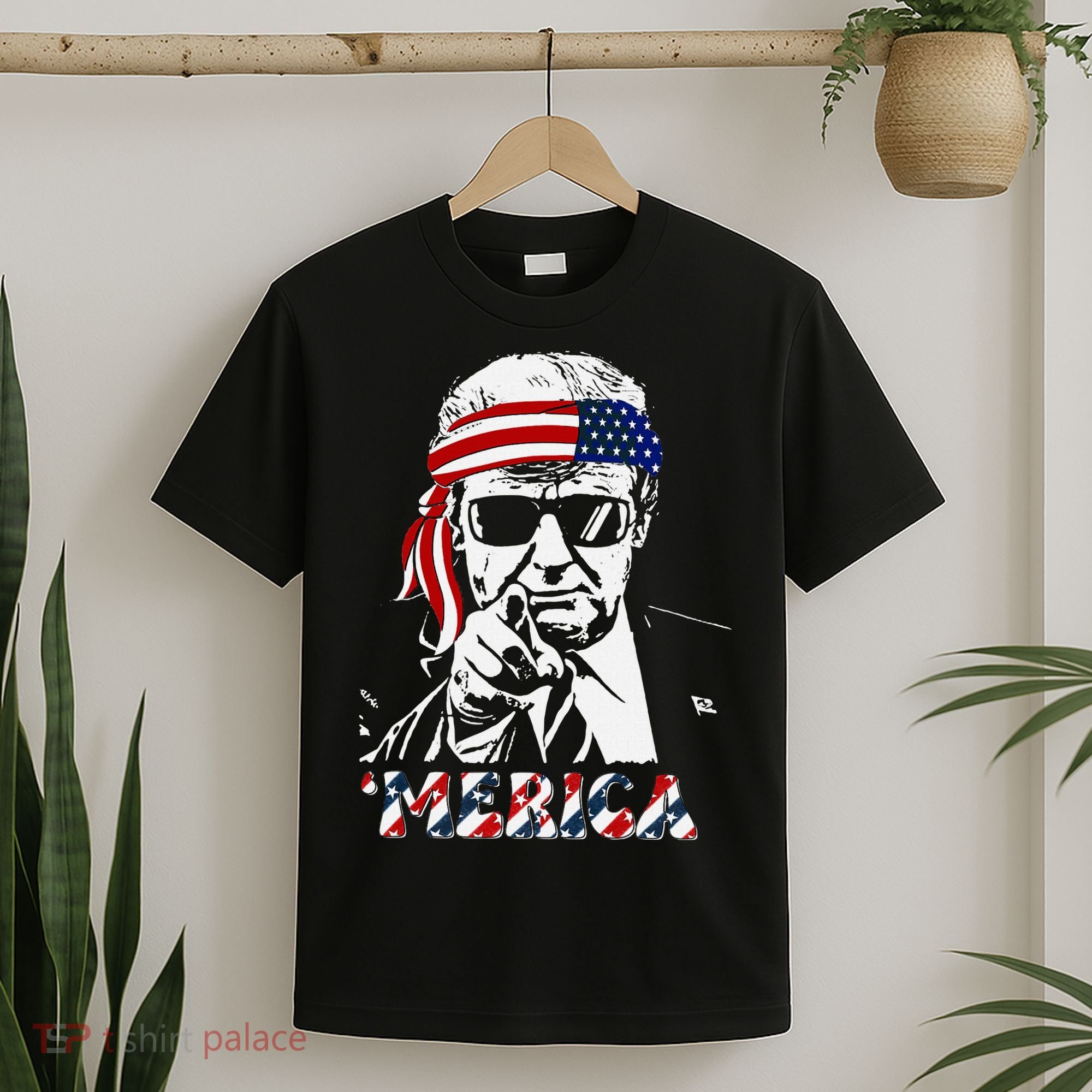 Merica Trump Happy American Flag T-Shirt