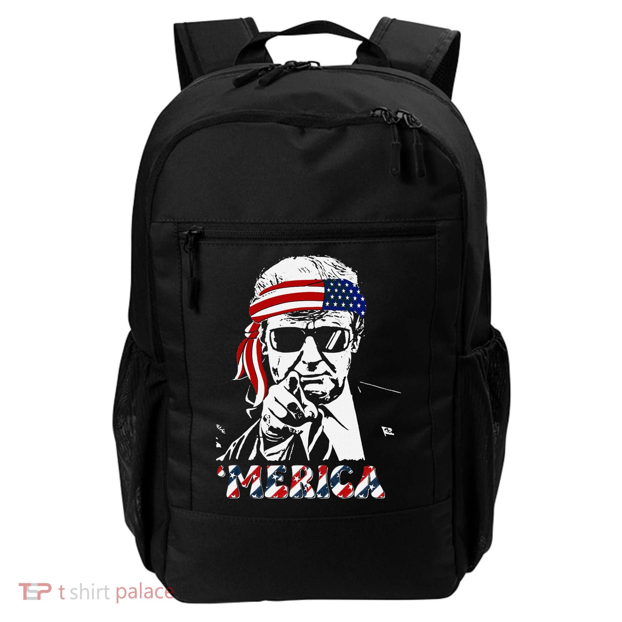 Merica Trump Happy American Flag Backpack