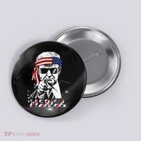 Merica Trump Happy American Flag Button thumb 0