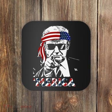 Merica Trump Happy American Flag Coaster