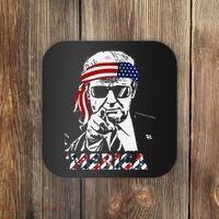 Merica Trump Happy American Flag Coaster thumb 0