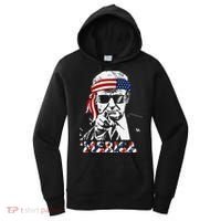 Merica Trump Happy American Flag Women's Hoodie thumb 0