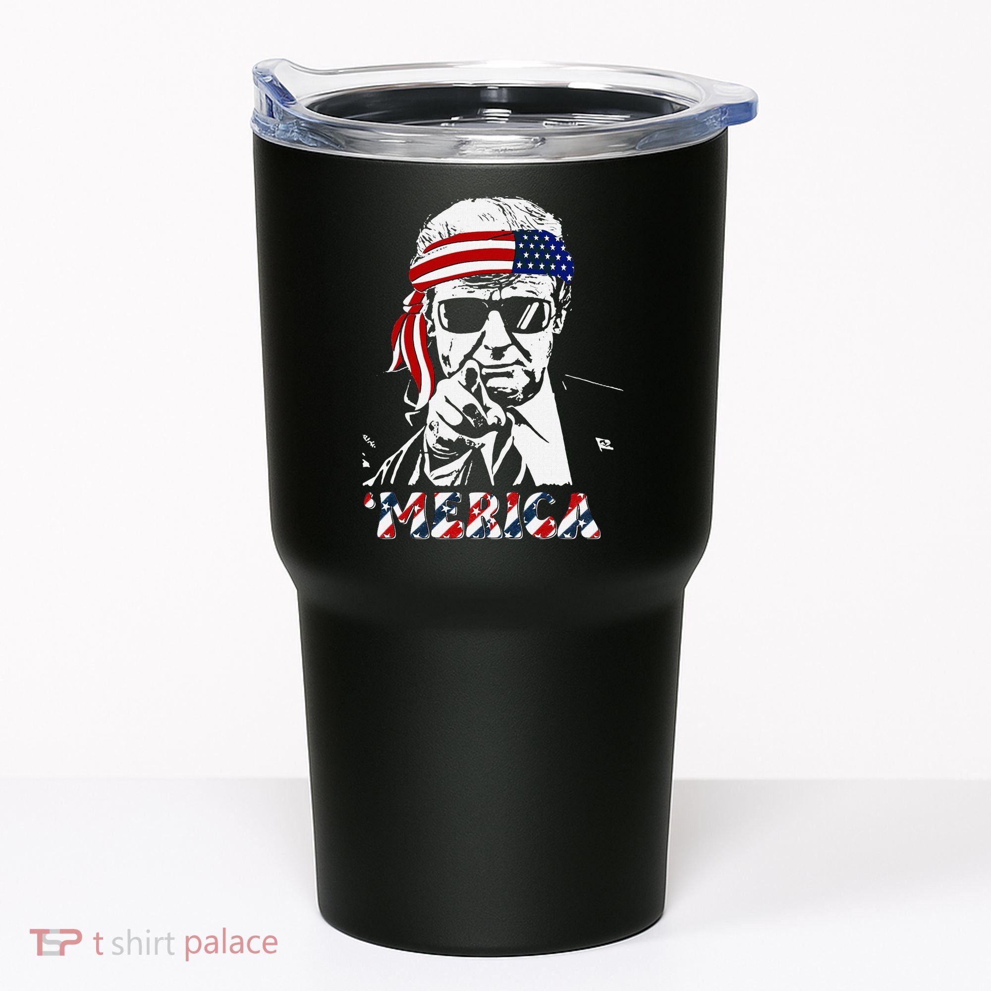 Merica Trump Happy American Flag Tumbler