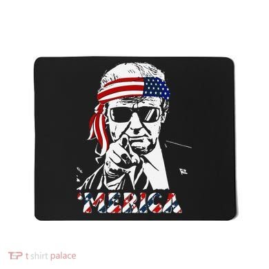 Merica Trump Happy American Flag Mousepad