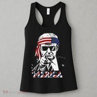 Merica Trump Happy American Flag Women's Tank Top thumb 3