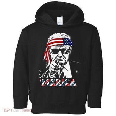 Merica Trump Happy American Flag Toddler Hoodie