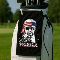Merica Trump Happy American Flag Golf Towel thumb 2