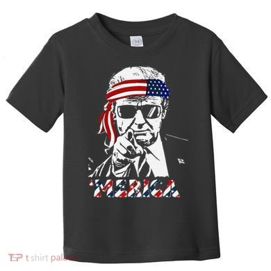 Merica Trump Happy American Flag Toddler T-Shirt
