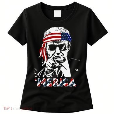 Merica Trump Happy American Flag Women's T-Shirt