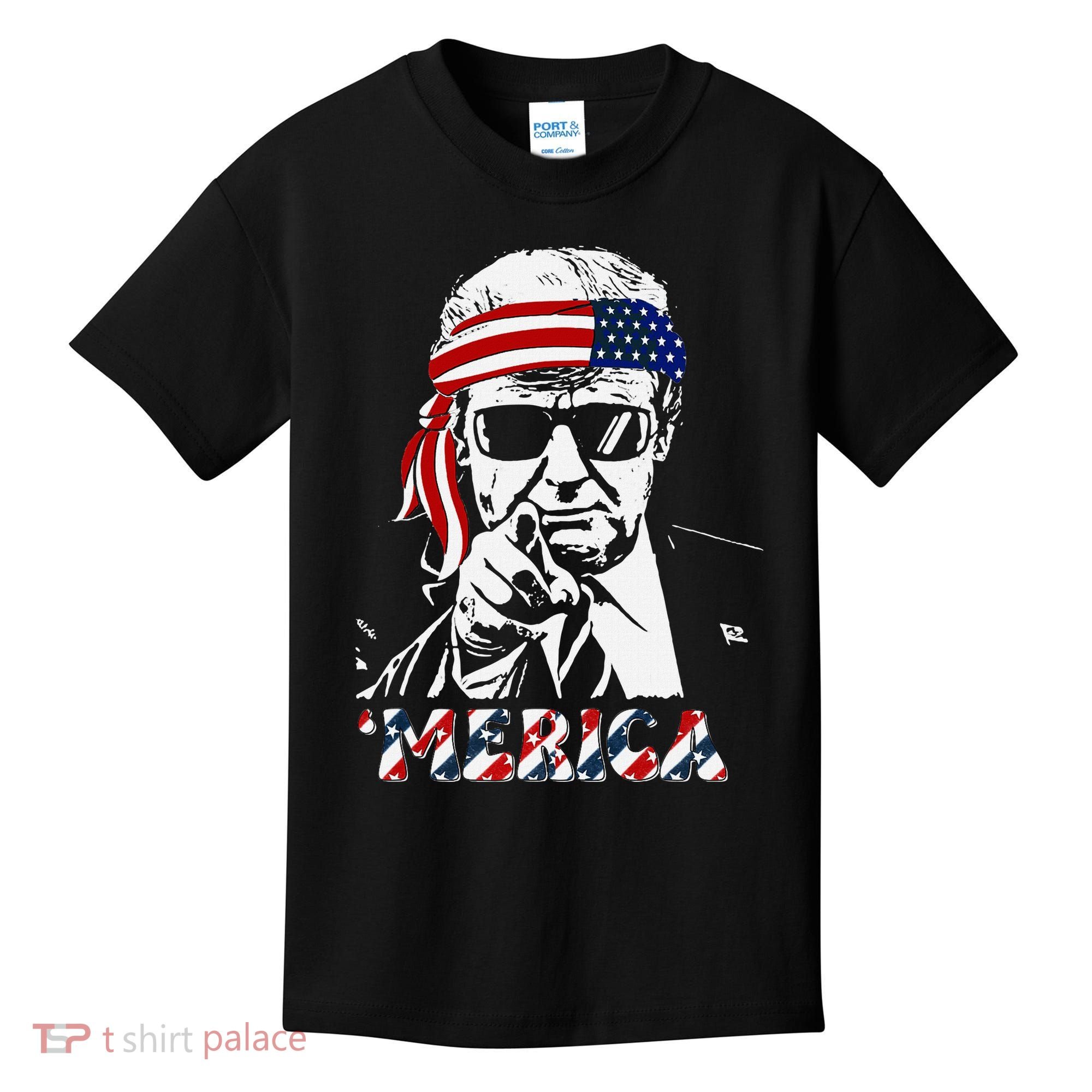Merica Trump Happy American Flag Kids T-Shirt