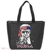 Merica Trump Happy American Flag Tote Bag thumb 0