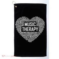 Music Therapy Heart Gift Therapist Appreciation Graduation Gift Golf Towel thumb 0