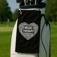 Music Therapy Heart Gift Therapist Appreciation Graduation Gift Golf Towel thumb 2