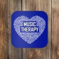 Music Therapy Heart Gift Therapist Appreciation Graduation Gift Coaster thumb 0