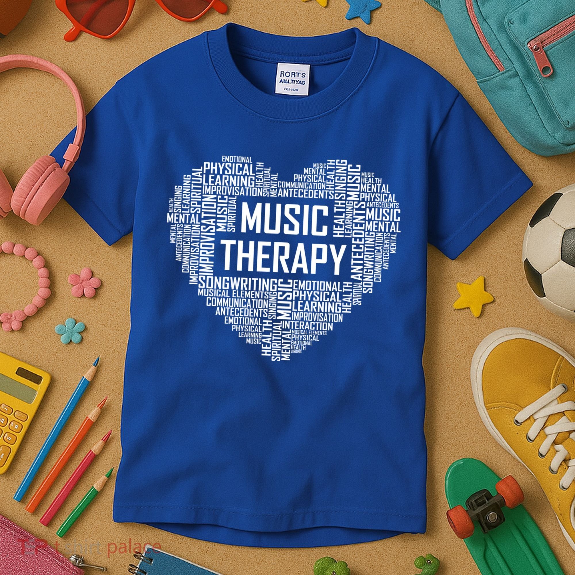 Music Therapy Heart Gift Therapist Appreciation Graduation Gift Kids T-Shirt