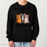 My Therapist Has Whiskers Funny Cat Lovers Women's Sweatshirt thumb 0