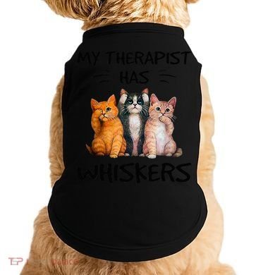 My Therapist Has Whiskers Funny Cat Lovers Doggie Tank