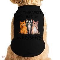 My Therapist Has Whiskers Funny Cat Lovers Doggie Tank thumb 0