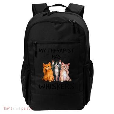 My Therapist Has Whiskers Funny Cat Lovers Backpack