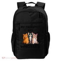 My Therapist Has Whiskers Funny Cat Lovers Backpack thumb 0