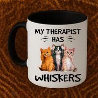 My Therapist Has Whiskers Funny Cat Lovers Coffee Mug thumb 2