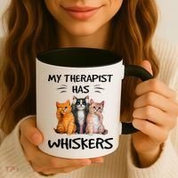 My Therapist Has Whiskers Funny Cat Lovers Coffee Mug thumb 3
