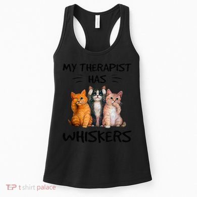 My Therapist Has Whiskers Funny Cat Lovers Women's Tank Top