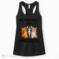 My Therapist Has Whiskers Funny Cat Lovers Women's Tank Top thumb 0