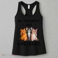 My Therapist Has Whiskers Funny Cat Lovers Women's Tank Top thumb 3