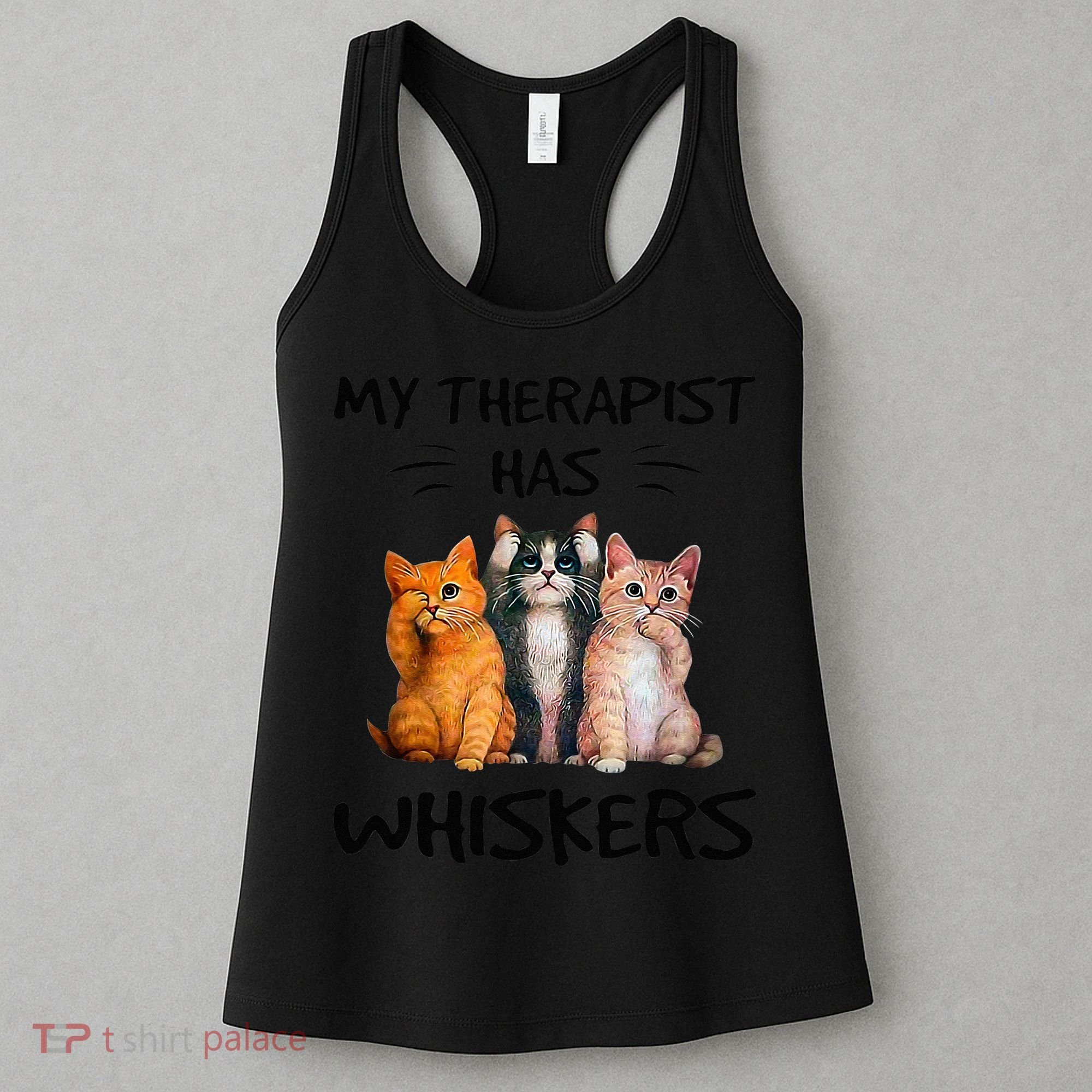 My Therapist Has Whiskers Funny Cat Lovers Women's Tank Top