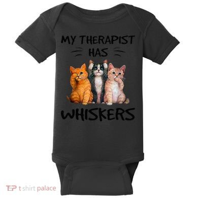 My Therapist Has Whiskers Funny Cat Lovers Baby Bodysuit