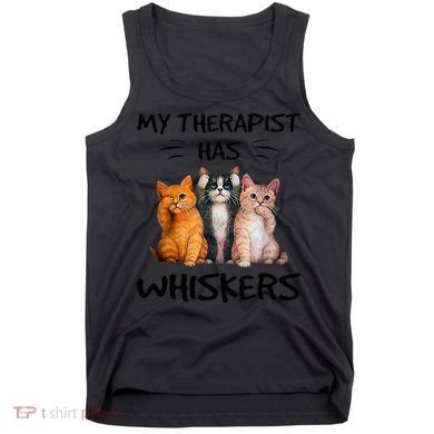 My Therapist Has Whiskers Funny Cat Lovers Tank Top