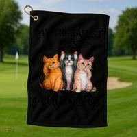 My Therapist Has Whiskers Funny Cat Lovers Golf Towel thumb 1