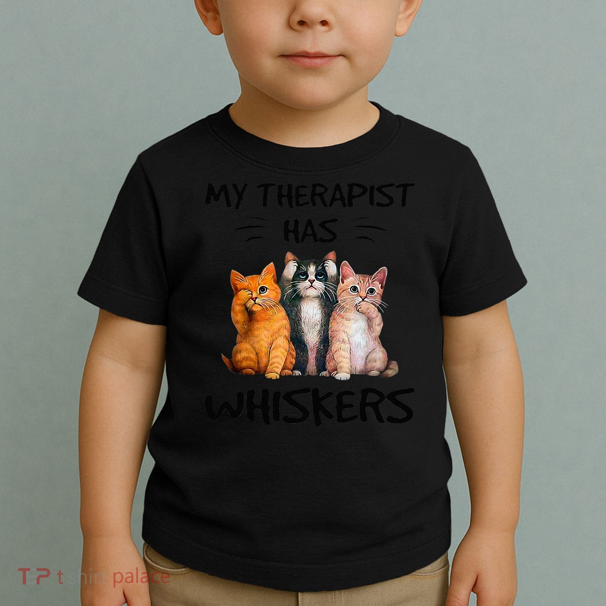 My Therapist Has Whiskers Funny Cat Lovers Toddler T-Shirt