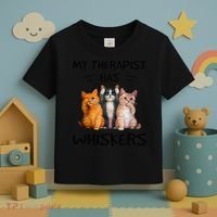 My Therapist Has Whiskers Funny Cat Lovers Toddler T-Shirt thumb 3
